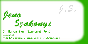 jeno szakonyi business card